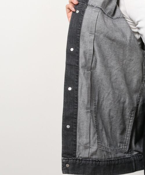 Munich（ミューニック）の「Munich(ミューニック) 10イヤーエイジ8oz デニムジャケット/MN211B40（ブルゾン・レディース・ブラック/インディゴブルー・SMALL）」の4枚目の写真