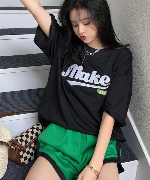 DEVICE(デバイス)の「韓国風 ビックフロント刺繍ロゴ Tシャツ(Tシャツ/カットソー・メンズ・ブラック/ブルー・FREE)」の1枚目の写真