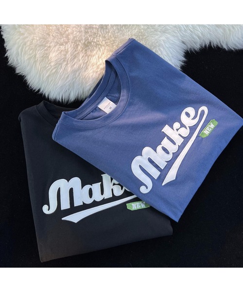 DEVICE(デバイス)の「韓国風 ビックフロント刺繍ロゴ Tシャツ(Tシャツ/カットソー・メンズ・ブラック/ブルー・FREE)」の7枚目の写真