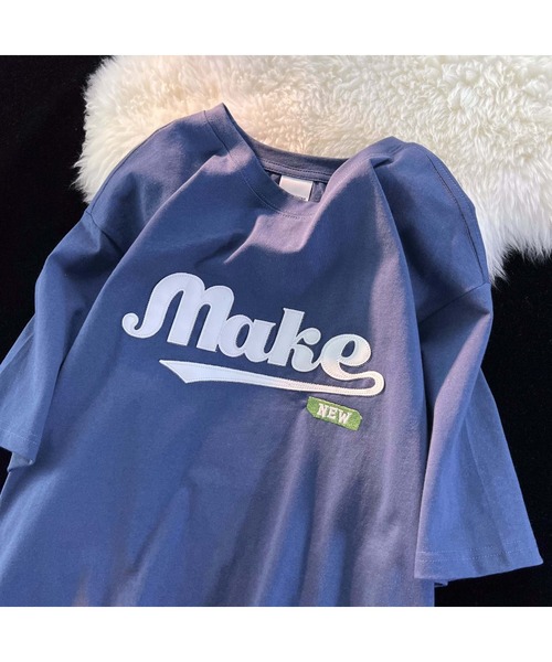 DEVICE(デバイス)の「韓国風 ビックフロント刺繍ロゴ Tシャツ(Tシャツ/カットソー・メンズ・ブラック/ブルー・FREE)」の5枚目の写真