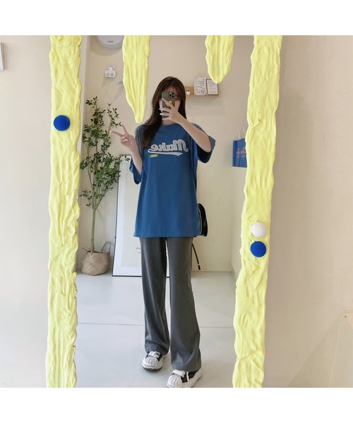 DEVICE(デバイス)の「韓国風 ビックフロント刺繍ロゴ Tシャツ(Tシャツ/カットソー・メンズ・ブラック/ブルー・FREE)」の18枚目の写真