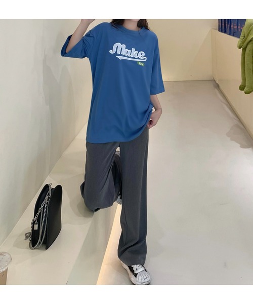 DEVICE(デバイス)の「韓国風 ビックフロント刺繍ロゴ Tシャツ(Tシャツ/カットソー・メンズ・ブラック/ブルー・FREE)」の16枚目の写真