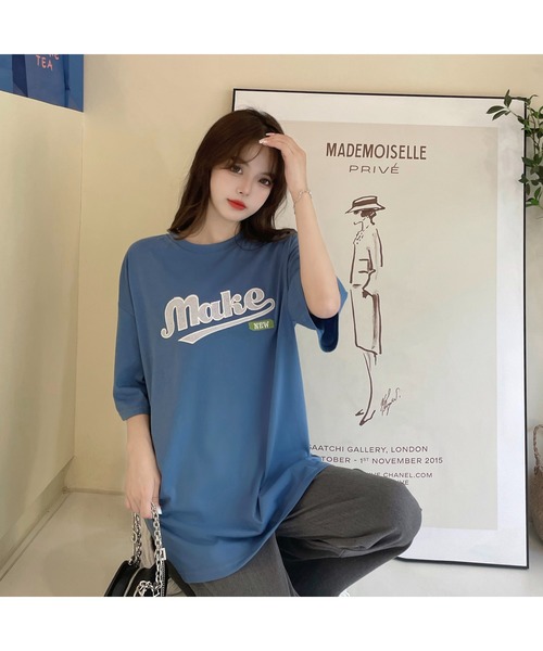 DEVICE(デバイス)の「韓国風 ビックフロント刺繍ロゴ Tシャツ(Tシャツ/カットソー・メンズ・ブラック/ブルー・FREE)」の12枚目の写真