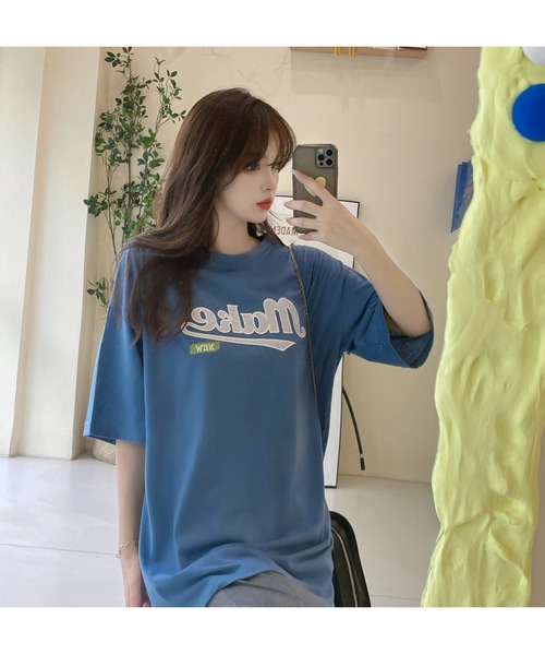 DEVICE(デバイス)の「韓国風 ビックフロント刺繍ロゴ Tシャツ(Tシャツ/カットソー・メンズ・ブラック/ブルー・FREE)」の13枚目の写真