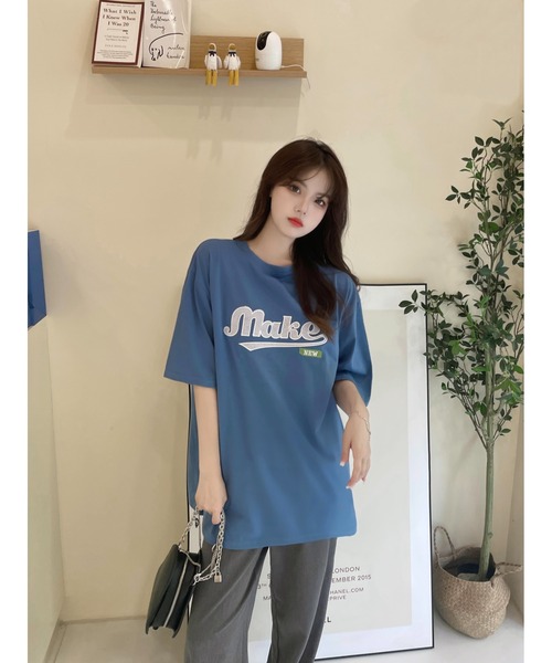 DEVICE(デバイス)の「韓国風 ビックフロント刺繍ロゴ Tシャツ(Tシャツ/カットソー・メンズ・ブラック/ブルー・FREE)」の15枚目の写真