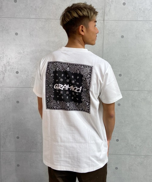 Gramicci(グラミチ)の「【ムラサスポーツ別注】GRAMICCI/グラミチ バンダナ柄 ルーズシルエット バックプリントTシャツ GMT-22S2238(Tシャツ/カットソー・メンズ・ホワイト/ブラック・M/L/XL)」の12枚目の写真