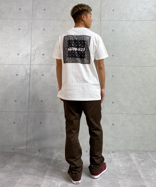 Gramicci(グラミチ)の「【ムラサスポーツ別注】GRAMICCI/グラミチ バンダナ柄 ルーズシルエット バックプリントTシャツ GMT-22S2238(Tシャツ/カットソー・メンズ・ホワイト/ブラック・M/L/XL)」の15枚目の写真