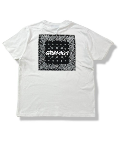 Gramicci(グラミチ)の「【ムラサスポーツ別注】GRAMICCI/グラミチ バンダナ柄 ルーズシルエット バックプリントTシャツ GMT-22S2238(Tシャツ/カットソー・メンズ・ホワイト/ブラック・M/L/XL)」の4枚目の写真