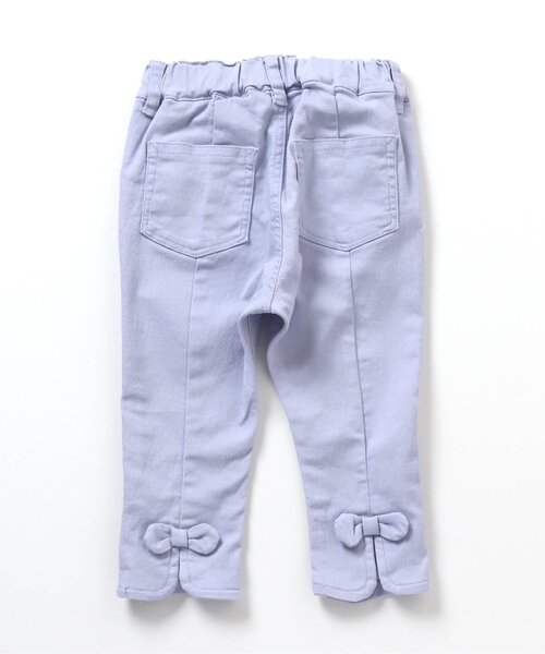 apres les cours(アプレレクール)の「裾スリットリボンパンツ 8分丈_ストレッチ(その他パンツ・キッズ・ブルー/クリーム/インディゴブルー/アイボリー/カーキ・80/90/100/110/120/130/140)」の5枚目の写真