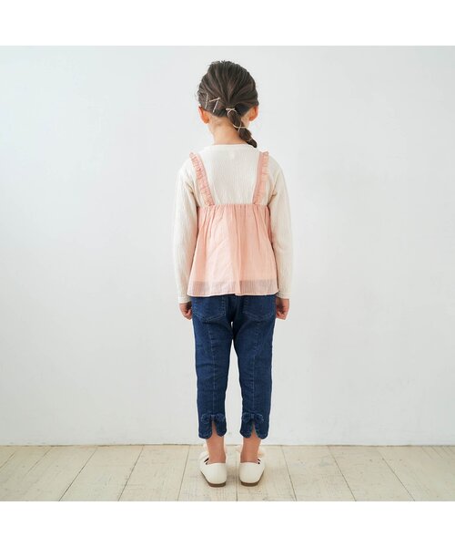 apres les cours(アプレレクール)の「裾スリットリボンパンツ 8分丈_ストレッチ(その他パンツ・キッズ・ブルー/クリーム/インディゴブルー/アイボリー/カーキ・80/90/100/110/120/130/140)」の7枚目の写真