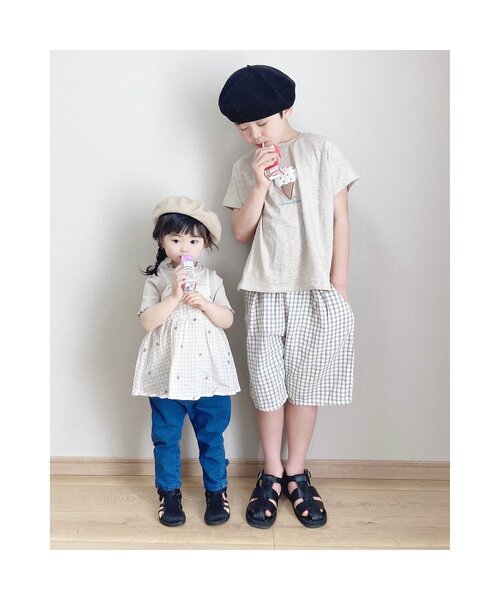 apres les cours(アプレレクール)の「裾スリットリボンパンツ 8分丈_ストレッチ(その他パンツ・キッズ・ブルー/クリーム/インディゴブルー/アイボリー/カーキ・80/90/100/110/120/130/140)」の11枚目の写真