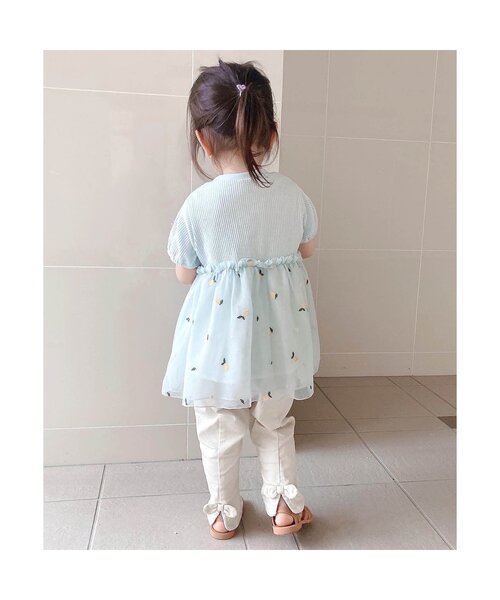 apres les cours(アプレレクール)の「裾スリットリボンパンツ 8分丈_ストレッチ(その他パンツ・キッズ・ブルー/クリーム/インディゴブルー/アイボリー/カーキ・80/90/100/110/120/130/140)」の17枚目の写真