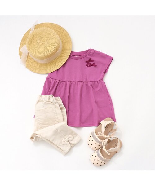 apres les cours(アプレレクール)の「裾スリットリボンパンツ 8分丈_ストレッチ(その他パンツ・キッズ・ブルー/クリーム/インディゴブルー/アイボリー/カーキ・80/90/100/110/120/130/140)」の18枚目の写真