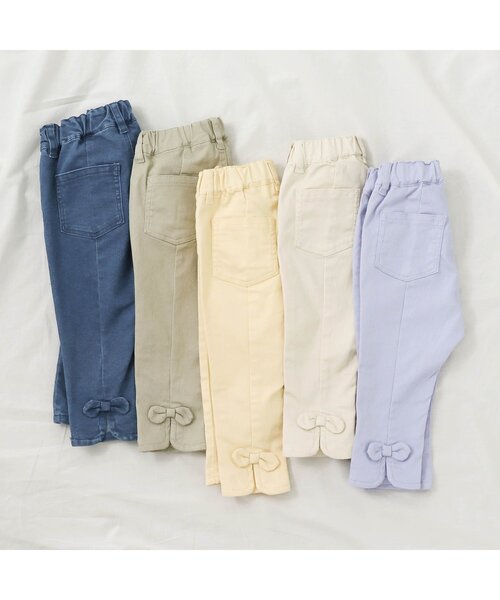 apres les cours(アプレレクール)の「裾スリットリボンパンツ 8分丈_ストレッチ(その他パンツ・キッズ・ブルー/クリーム/インディゴブルー/アイボリー/カーキ・80/90/100/110/120/130/140)」の20枚目の写真