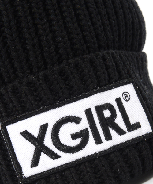 X-girl（エックスガール）の「【SEDA9月号掲載】PATCHED KNIT CAP（ニットキャップ/ビーニー・レディース・ブラック/アッシュ/レッド/イエロー/ライトブルー・ONE SIZE）」の11枚目の写真
