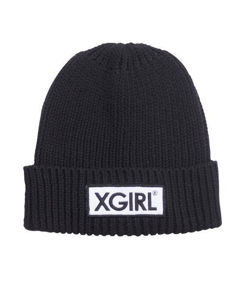 X-girl（エックスガール）の「【SEDA9月号掲載】PATCHED KNIT CAP（ニットキャップ/ビーニー・レディース・ブラック/アッシュ/レッド/イエロー/ライトブルー・ONE SIZE）」の13枚目の写真