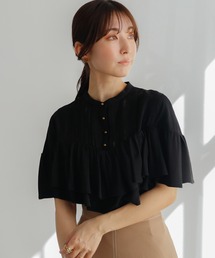 ピンタックローフリルブラウス