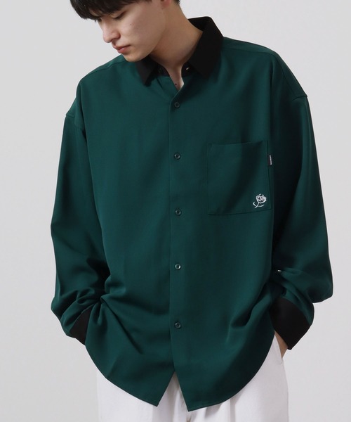 Naive magic(ナイーブマジック)の「トロミ バックプリント オーバーサイズ レギュラーカラー/クレリック シャツ(シャツ/ブラウス・メンズ・ブルー系その他/ブルー/ブラック系その他/グレイッシュベージュ/ブラック/グレー系その他/ホワイト系その他/チャコールグレー/グリーン/グリーン系その他/ホワイト/ベージュ系その他・M/L)」の9枚目の写真