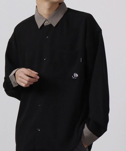 Naive magic(ナイーブマジック)の「トロミ バックプリント オーバーサイズ レギュラーカラー/クレリック シャツ(シャツ/ブラウス・メンズ・ブルー系その他/ブルー/ブラック系その他/グレイッシュベージュ/ブラック/グレー系その他/ホワイト系その他/チャコールグレー/グリーン/グリーン系その他/ホワイト/ベージュ系その他・M/L)」の13枚目の写真