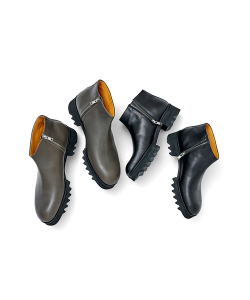 SPACE CRAFT(スペースクラフト)の「SPACE CRAFT スペースクラフト / SHARK SIDE ZIP BOOTS シャークソール サイドジップブーツ ヒールブーツ / SC-432(ブーツ・レディース・ブラック/グレー・26.5cm/26cm/24.5cm/25cm/25.5cm/23.5cm/24cm/23cm/27cm)」の7枚目の写真