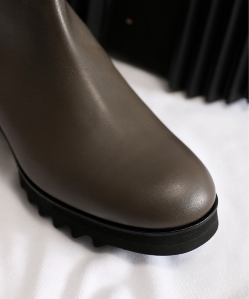 SPACE CRAFT(スペースクラフト)の「SPACE CRAFT スペースクラフト / SHARK SIDE ZIP BOOTS シャークソール サイドジップブーツ ヒールブーツ / SC-432(ブーツ・レディース・ブラック/グレー・26.5cm/26cm/24.5cm/25cm/25.5cm/23.5cm/24cm/23cm/27cm)」の18枚目の写真