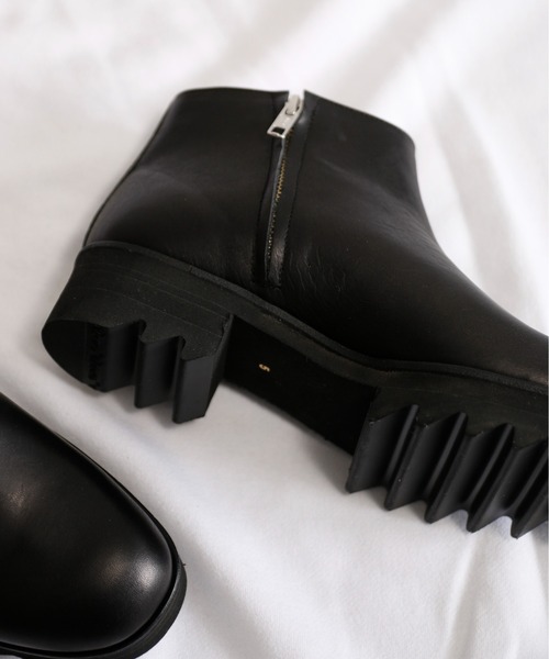 SPACE CRAFT(スペースクラフト)の「SPACE CRAFT スペースクラフト / SHARK SIDE ZIP BOOTS シャークソール サイドジップブーツ ヒールブーツ / SC-432(ブーツ・レディース・ブラック/グレー・26.5cm/26cm/24.5cm/25cm/25.5cm/23.5cm/24cm/23cm/27cm)」の9枚目の写真