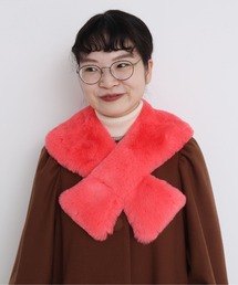 Dot＆Stripes CHILD WOMAN | ☆フェイクファー 3角付け衿マフラー(マフラー)
