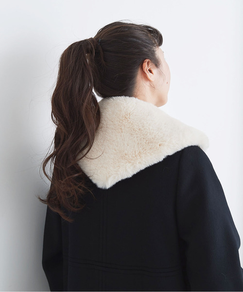 Dot&Stripes CHILD WOMAN(ドットアンドストライプス チャイルドウーマン)の「☆フェイクファー 3角付け衿マフラー(マフラー・レディース・カーキ/ピンク/アイボリー・FREE)」の6枚目の写真