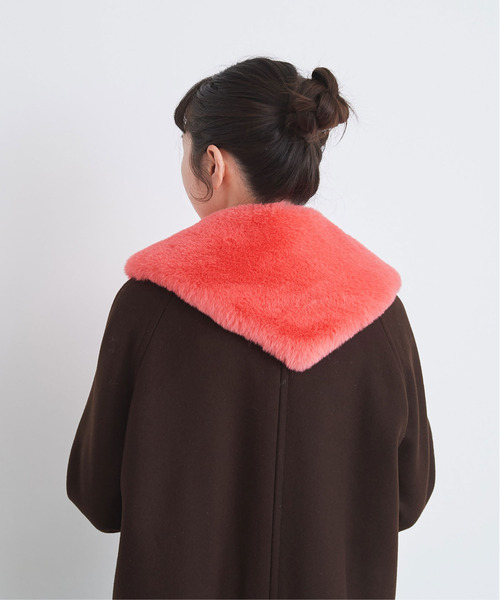 Dot&Stripes CHILD WOMAN(ドットアンドストライプス チャイルドウーマン)の「☆フェイクファー 3角付け衿マフラー(マフラー・レディース・カーキ/ピンク/アイボリー・FREE)」の10枚目の写真
