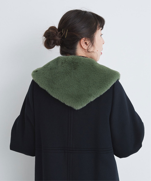 Dot&Stripes CHILD WOMAN(ドットアンドストライプス チャイルドウーマン)の「☆フェイクファー 3角付け衿マフラー(マフラー・レディース・カーキ/ピンク/アイボリー・FREE)」の15枚目の写真