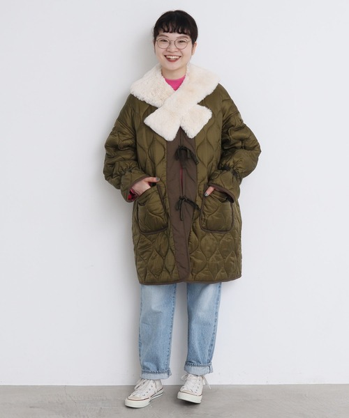 Dot&Stripes CHILD WOMAN(ドットアンドストライプス チャイルドウーマン)の「☆フェイクファー 3角付け衿マフラー(マフラー・レディース・カーキ/ピンク/アイボリー・FREE)」の22枚目の写真