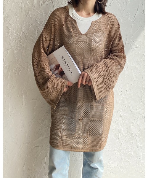 She's Closet（シーズクローゼット）の「メッシュ編みニット長袖
