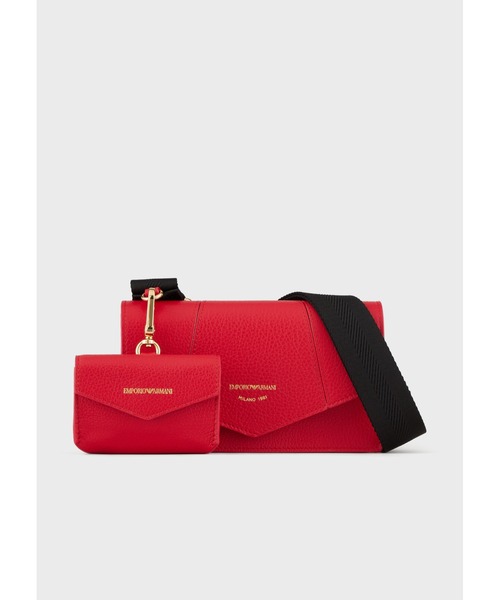 EMPORIO ARMANI（エンポリオアルマーニ）の「【エンポリオ アルマーニ】ショルダーバッグ ディアスキンプリントレザー製 カードホルダー付き（ショルダーバッグ・レディース・レッド/ブラック・FREE）」の18枚目の写真