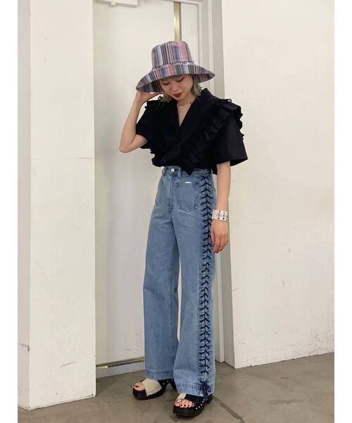 jouetie（ジュエティ）の「ストライプワイドハット（ハット・レディース・その他1/その他2・FREE）」の12枚目の写真