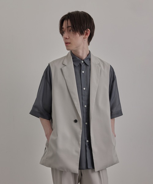 JUNRED(ジュンレッド)の「エアスルーテーラールーズベスト(ベスト・メンズ・ブラック/ベージュ/ブルー系その他4・S/M/L)」の1枚目の写真