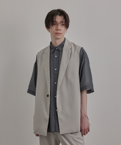 JUNRED(ジュンレッド)の「エアスルーテーラールーズベスト(ベスト・メンズ・ブラック/ベージュ/ブルー系その他4・S/M/L)」の6枚目の写真