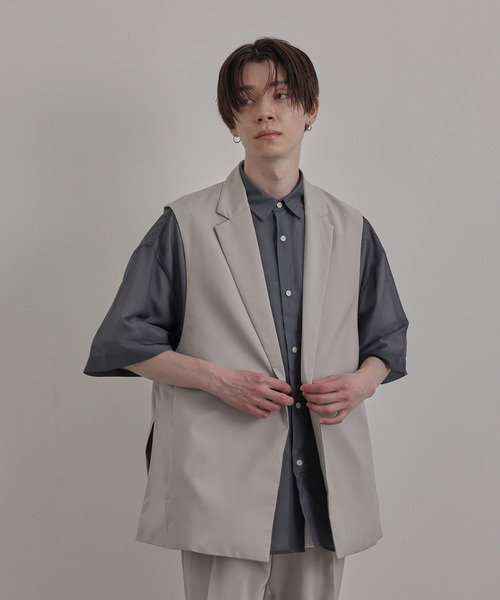 JUNRED(ジュンレッド)の「エアスルーテーラールーズベスト(ベスト・メンズ・ブラック/ベージュ/ブルー系その他4・S/M/L)」の7枚目の写真