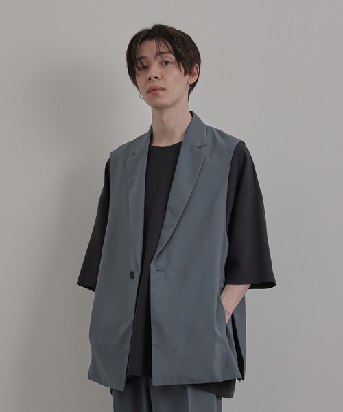 JUNRED(ジュンレッド)の「エアスルーテーラールーズベスト(ベスト・メンズ・ブラック/ベージュ/ブルー系その他4・S/M/L)」の8枚目の写真