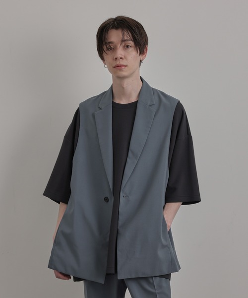 JUNRED(ジュンレッド)の「エアスルーテーラールーズベスト(ベスト・メンズ・ブラック/ベージュ/ブルー系その他4・S/M/L)」の9枚目の写真