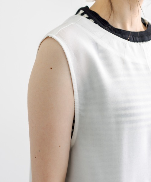 PUAL CE CIN（ピュアルセシン）の「【WEB限定】麻タッチ２WAYスリットワンピース（ワンピース・レディース・ブラック/オフホワイト・FREE）」の10枚目の写真