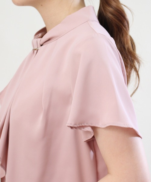 ASTORIA ODIER（アストリアオディール）の「金具付きボウタイブラウス（シャツ/ブラウス・レディース・ミント/グレイッシュベージュ/ネイビー/ベージュ/ホワイト/ラベンダー/スモークピンク/ホワイト×ネイビー/グレー×ホワイト/ベージュ系その他/ブラウン/ライトグレー/ピンクベージュ・SMALL/MEDIUM/LARGE）」の19枚目の写真