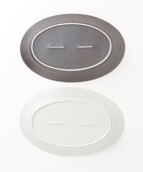 Rikkachic / リッカシック 協立陶器 ライン 楕円プレート L 皿 プレート オーバルプレート 色違い2枚セット Line plate pairL KRT（食器）｜salle de bal（サルデバル）
