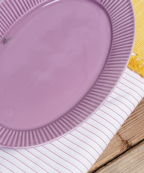 Rikkachic / リッカシック 協立陶器 ライン 楕円プレート L 皿 プレート オーバルプレート 色違い2枚セット Line plate pairL KRT（食器）｜salle de bal（サルデバル）