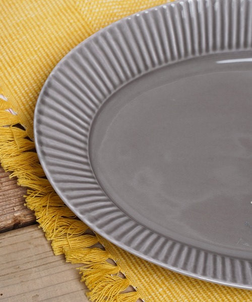 Rikkachic / リッカシック 協立陶器 ライン 楕円プレート L 皿 プレート オーバルプレート 色違い2枚セット Line plate pairL KRT（食器）｜salle de bal（サルデバル）