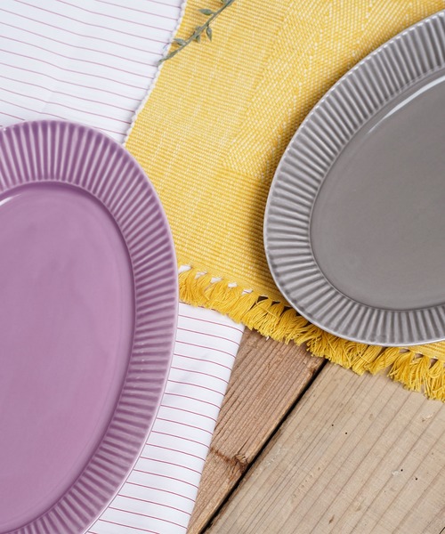 Rikkachic / リッカシック 協立陶器 ライン 楕円プレート L 皿 プレート オーバルプレート 色違い2枚セット Line plate pairL KRT（食器）｜salle de bal（サルデバル）
