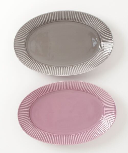 Rikkachic / リッカシック 協立陶器 ライン 楕円プレート L 皿 プレート オーバルプレート 色違い2枚セット Line plate pairL KRT（食器）｜salle de bal（サルデバル）
