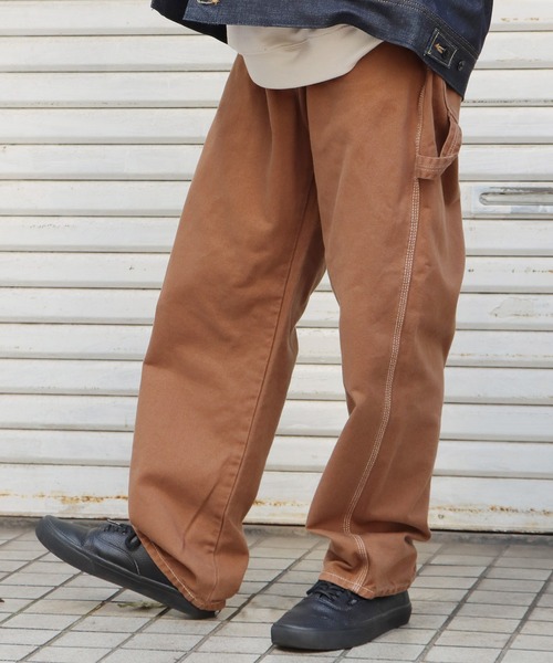 Wrangler（ラングラー）の「WRANGLER/ラングラー WORK PAINTER ワークペンタ―パンツ ワイドパンツ（デニムパンツ・メンズ・マスタード/ブラック/インディゴブルー/オフホワイト/グリーン/ダークインディゴブルー/ブラウン/ライトパープル/オレンジ/ラベンダー/ダークブルー・S/L/M/XL）」の4枚目の写真