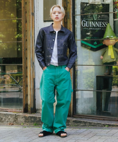 Wrangler（ラングラー）の「WRANGLER/ラングラー WORK PAINTER ワークペンタ―パンツ ワイドパンツ（デニムパンツ・メンズ・マスタード/ブラック/インディゴブルー/オフホワイト/グリーン/ダークインディゴブルー/ブラウン/ライトパープル/オレンジ/ラベンダー/ダークブルー・S/L/M/XL）」の12枚目の写真