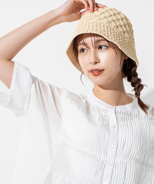 MILLION CARATS(ミリオンカラッツ)の「サマーバケットハット(ニットキャップ/ビーニー・レディース・ベージュ/オフホワイト・FREE)」の2枚目の写真