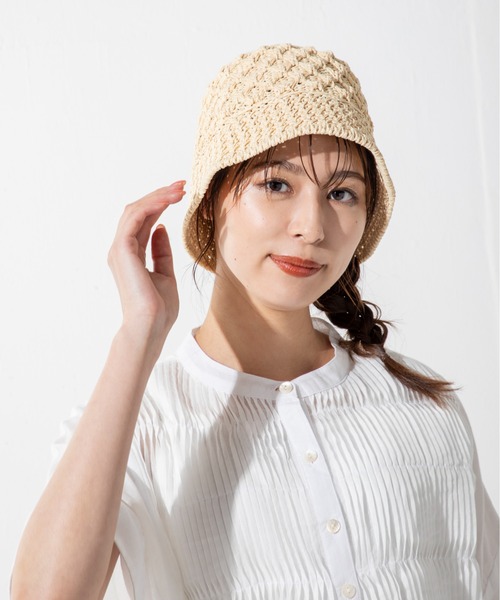 MILLION CARATS(ミリオンカラッツ)の「サマーバケットハット(ニットキャップ/ビーニー・レディース・ベージュ/オフホワイト・FREE)」の10枚目の写真